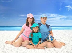 family on a beach